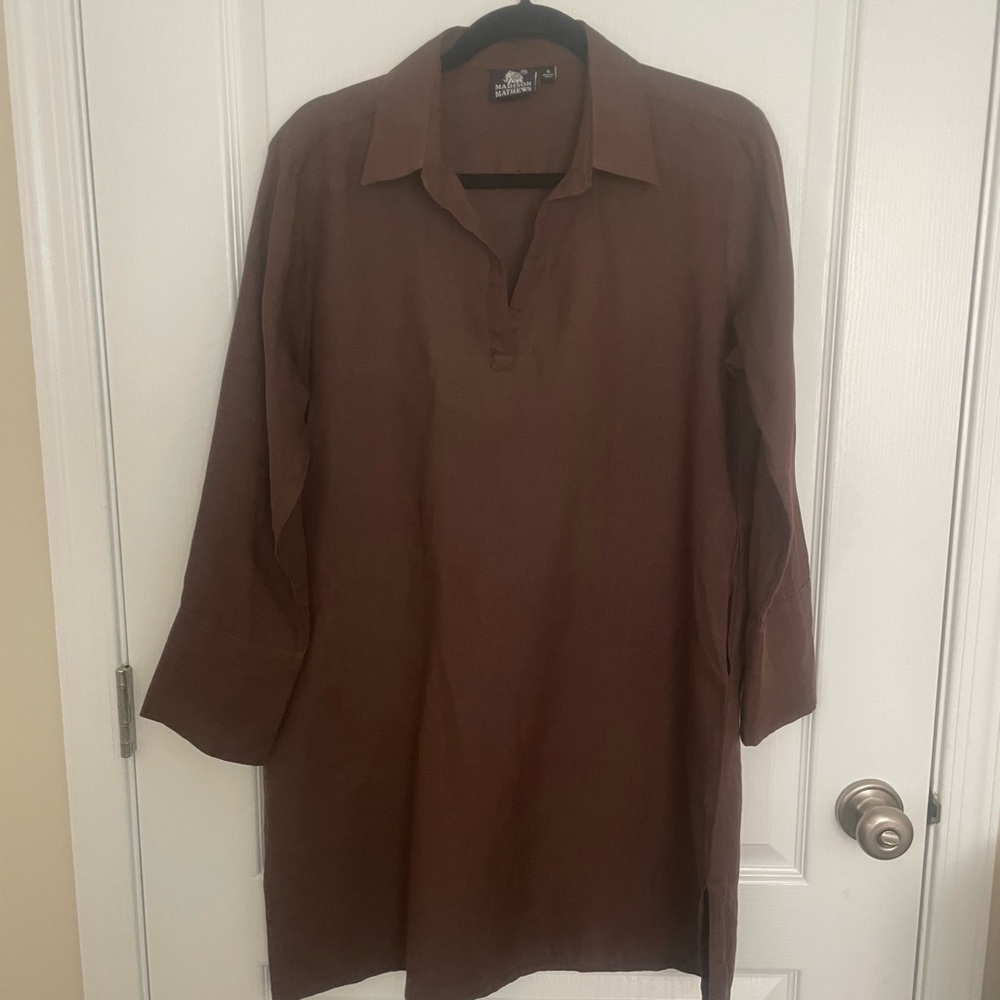 Madison Mathews Darren Linen Shirtdress